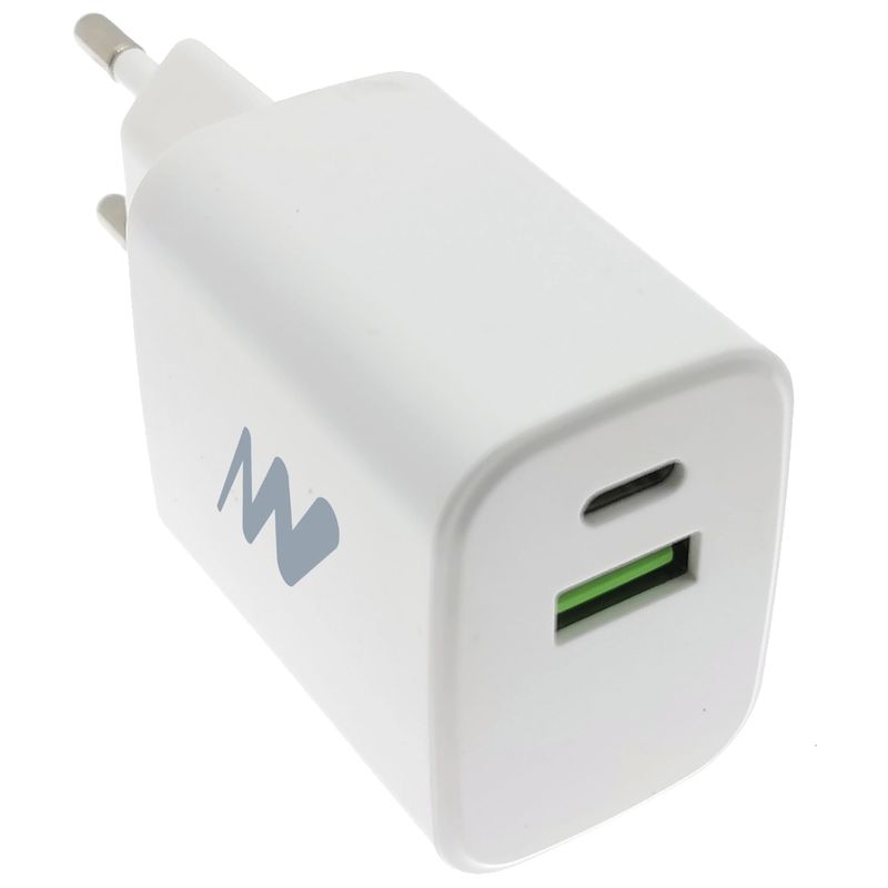 CARGADOR PARED NETWAY USB-A/USB C QC 3.0 35W+CABLE USB C BLANCO - Imagen 1 de 1