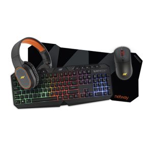 KIT NETWAY GAMING XKS600 AURICULARES BT+RATON+TECLADO+ALFOM XL combo