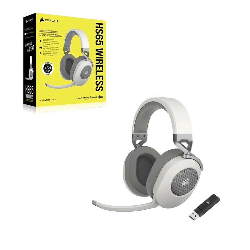 AURICULARES CORSAIR HS65 WIRELESS BLANCO V2 - Imagen 5 de 5