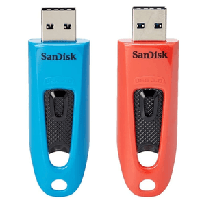 ULTRA 64GB USB 3.0 FLASH DRIVE 130MB/S READ TWIN PACK (BLUE A ND