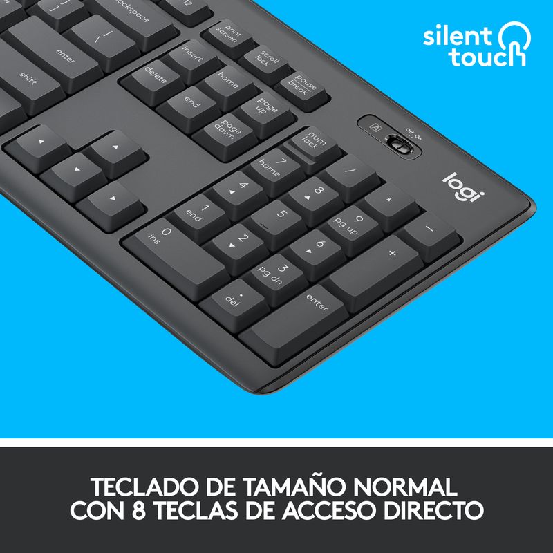 TECLADO INALAMBRICO + RATON LOGITECH MK295 NEGRO - Imagen 9 de 15