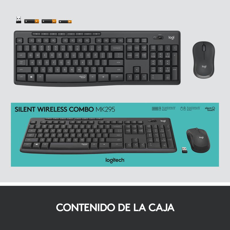 TECLADO INALAMBRICO + RATON LOGITECH MK295 NEGRO - Imagen 15 de 15