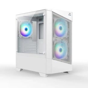 CAJA M-ATX NETWAY XG525+3 FAN ARGB BLANCA