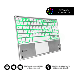 TECLADO SUBBLIM INALAMBRICO SMART BACKLIT BT TOUCHPAD SILVER