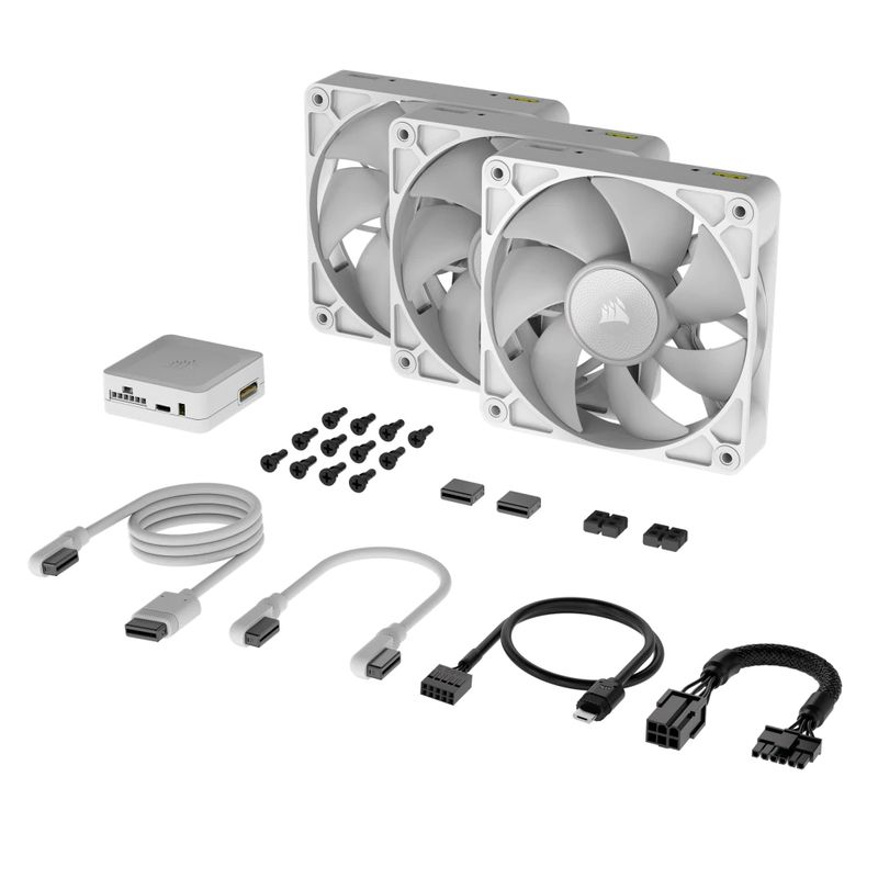VENTILADOR CAJA CORSAIR RX RGB SERIES iCUE LINK RX120 RGB BLANCO TRIPLE PACK CO-9051022-WW - Imagen 4 de 4