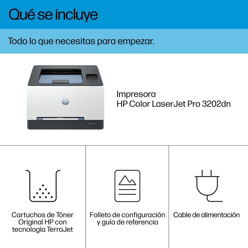HP LaserJet Pro 3202dn Color Impresora, Solo Ethernet; A doble cara Laser Dúplex Color - Imagen 5 de 17