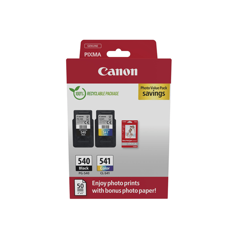 PACK COMBO CONSUMIBLES CANON PG-540/CL-541+ PAPEL - Imagen 1 de 6