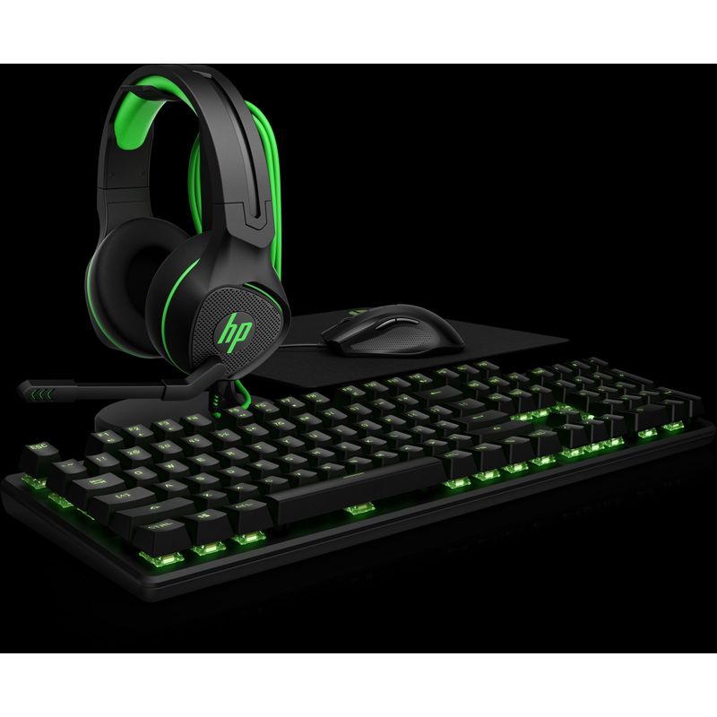 HEADSET HP PAVILION 400 GAMING CONEXION JACK 3.5MM MICROCOFONO ORIENTABLE COLOR NEGRO Y VERDE - Imagen 5 de 5