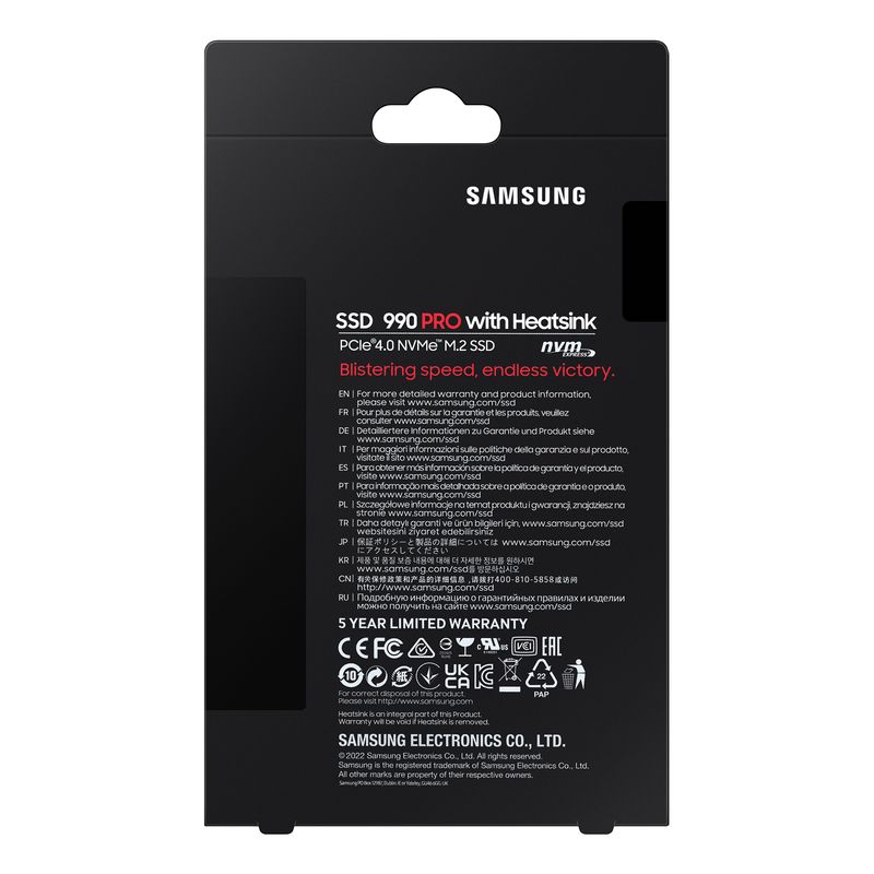 SAMSUNG 990 PRO SSD 1000GB M.2 7450MB/s PCI Express 4.0 NVMe - Imagen 10 de 12