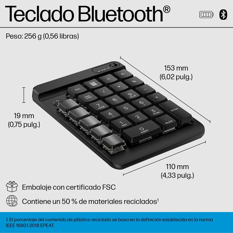 HP Teclado NUMERICO 435 programable inalambrico - Imagen 9 de 12