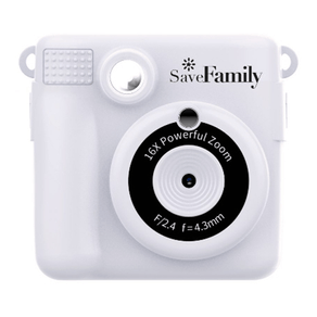SaveFamily Print Camara de fotos infantil instant  nea Digital Videos Musica Zoom Flash Incluye 2 Rollos de Papel   400 Fotos BLANCA