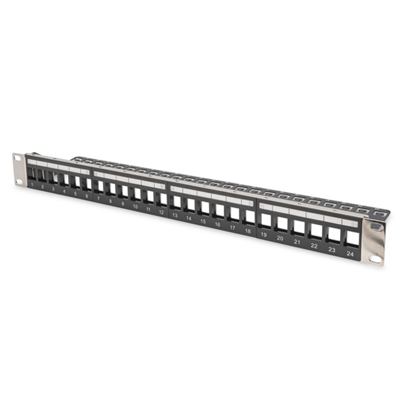 MODULAR PATCH PANEL SHIELDED 24-PORT COLOR BLA CK - Imagen 1 de 5