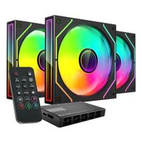 Miniatura 2 de KIT 3xVENTILADOR INTERNO ARGB MARS GAMING MF3DPROKIT NEGRO 120mm ARGB ARGB HUB RF REMOTE