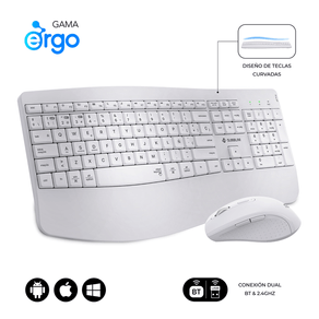 TECLADO + RATON SUBBLIM COMBO DUAL PROWAVE BLANCO INALAMBRICO