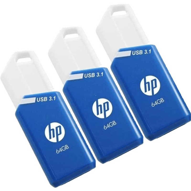 USB 3.1 HP 64GB X755W PACK DE 3 AZUL - Imagen 1 de 6