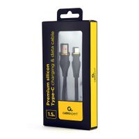 Miniatura 3 de CABLE DE CARGA Y DATOS GEMBIRD USB TIPO C DE SILICONA PREMIUM 1,5 M NEGRO