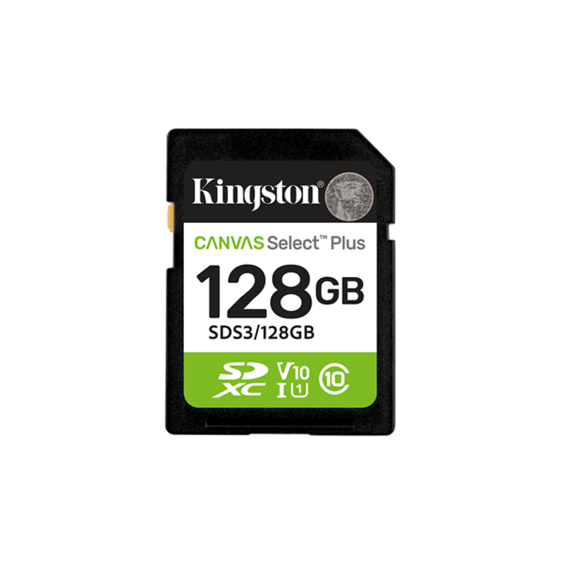 KINGSTON 128GB SDXC Canvas Select Plus Gen3 150MB/s C10 UHS-I U1 V10 - Imagen 1 de 5