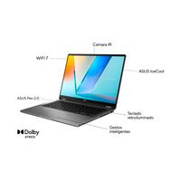 Miniatura 4 de PORTATIL ASUS VIVOBOOK 14 FLIP OLED TP3407SA-QL065W. 14" WUXGA. INTEL CORE ULTRA 7 258V. ARC GRAPHICS 140V. 32GB RAM, 1TB SSD. W11 HOME. GRIS