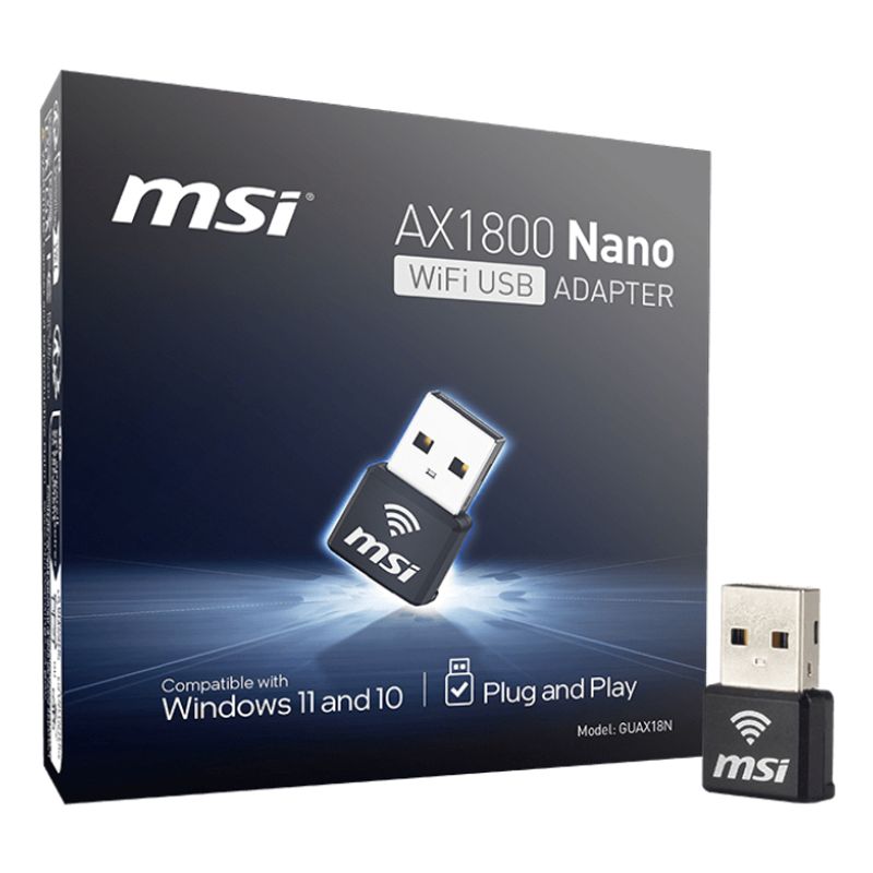 MSI GUAX18N AX1800 WiFi6 USB Nano Adapter - Imagen 6 de 7