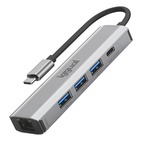 Miniatura 1 de iggual Hub tipo C 5 puertos 3xUSB + RJ45 + tipo C