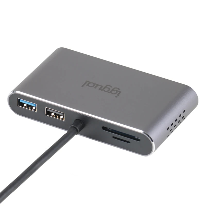 iggual Hub C 8 en 1 2xHDMI 2xUSB 2xSD RJ45 PD100W - Imagen 3 de 5