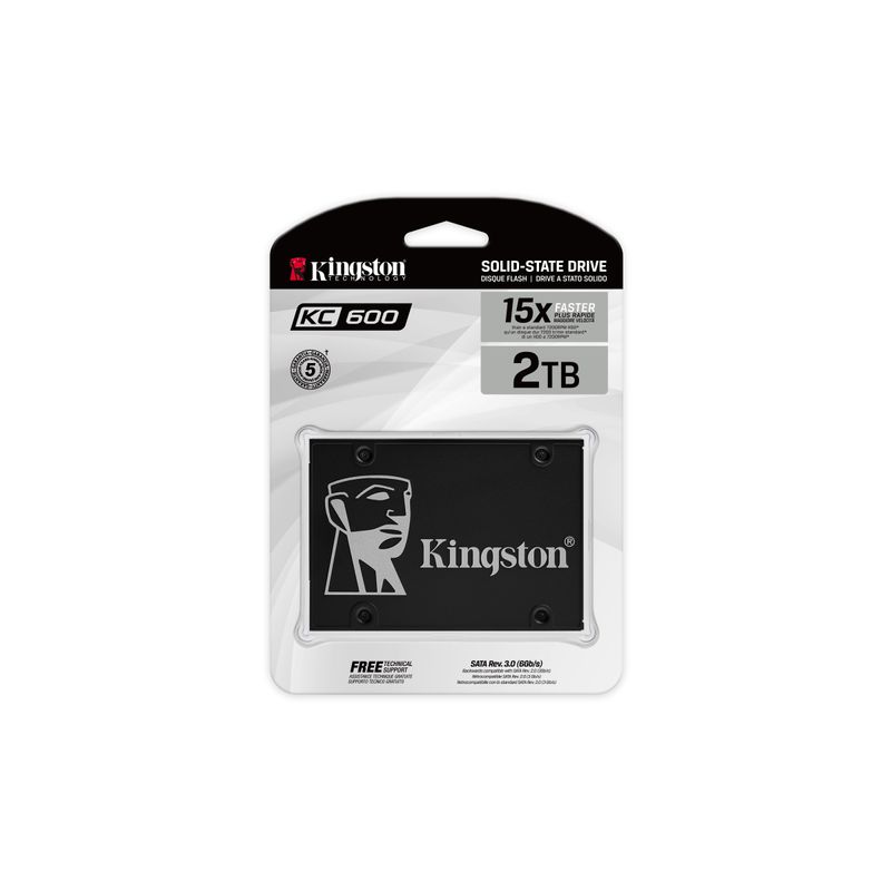KINGSTON Disco SSD KC600 SATA3 2,5" de 2048 G SSD 2000GB 2.5" 550MB/s 6Gbit/s Serial ATA III - Imagen 5 de 8