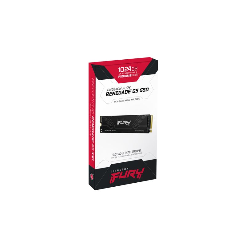 KINGSTON 1T FURY RENEGADE G5 M.2 2280 NVMe SSD SSD 1000GB M.2 14200MB/s PCI Express 5.0 NVMe - Imagen 5 de 15