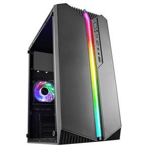 Caja MARS GAMING MC-S1 Negro Caja PC Compacta Gaming Micro-ATX Iluminación ARGB 12 Modos Ventilador FRGB Ventana Lateral Completa RGB Negro