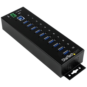 RUGGED METAL 10PORT USB 3.0 HUB DIN RAIL AND WALL-MOUNTAB LE