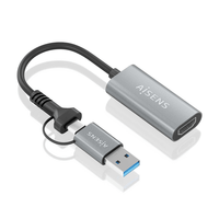 Miniatura 1 de AISENS Conversor Aluminio USB A USB C A HDMI 1080P 60Hz  USB A M USB C M HDMI H  Gris  15cm
