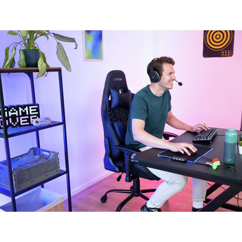 SILLA TRUST GAMING GXT 708 RESTO GAMING GIRATORIA 360 ELEVADOR DE GAS CLASE 4 RESPALDO AJUSTABLE COLOR NEGRO / ROJO 24217 - Imagen 7 de 8