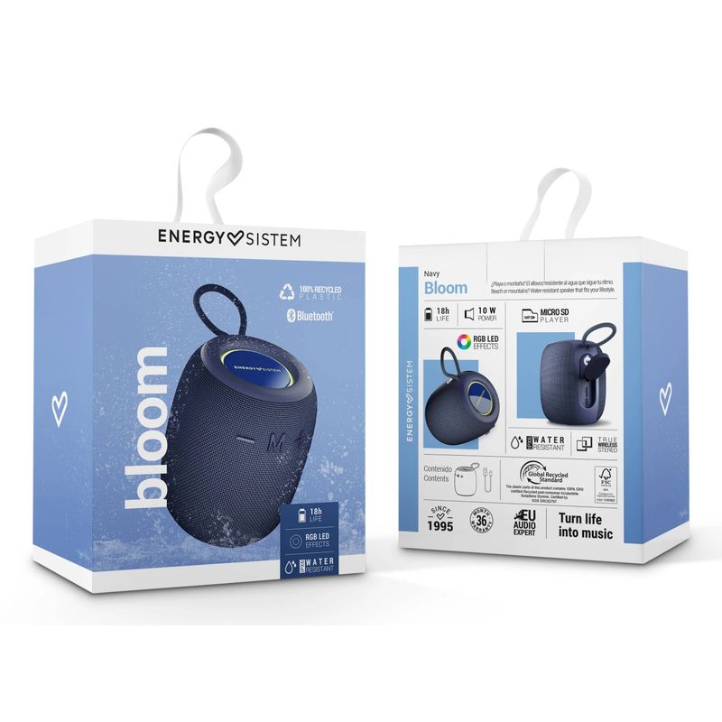 ALTAVOZ ENERGY SISTEM BLOOM NAVY BLUETOOTH - Imagen 6 de 8