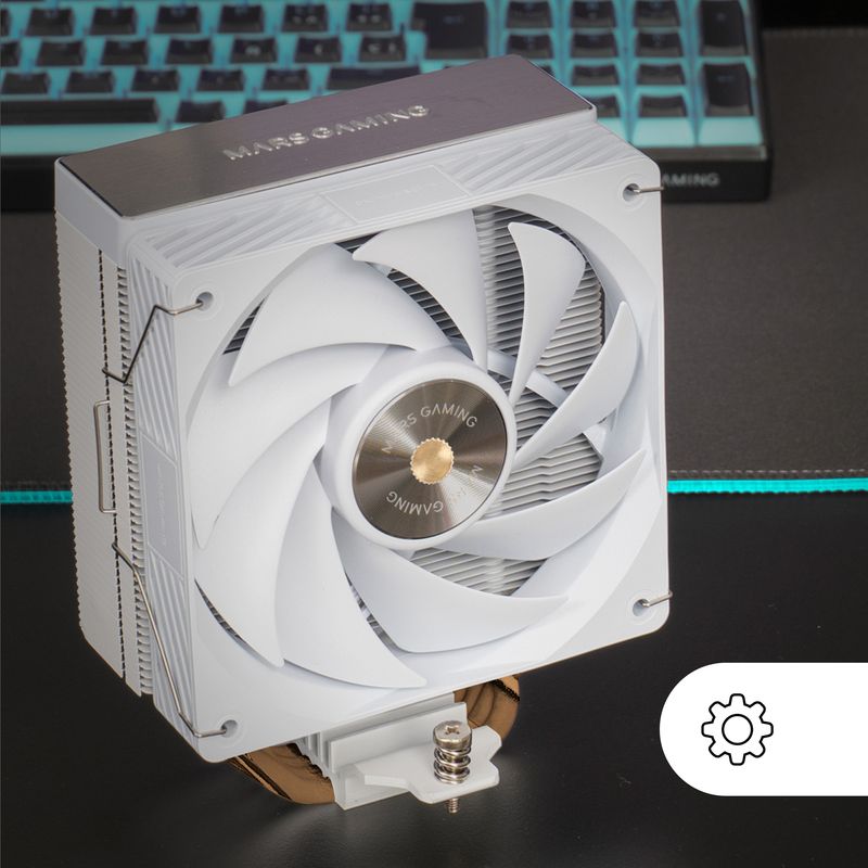 VENTILADOR CON DISIPADOR DE CPU MARS GAMING MCPUX4W BLANCO PWM SI 120mm TDP 230W - Imagen 7 de 12