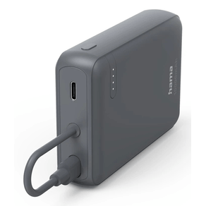POWERBANK HAMA POWER PACK 10000 mAh 2xUSB-C INDICADOR DE CARGA CABLE INTEGRADO ANTRACITA