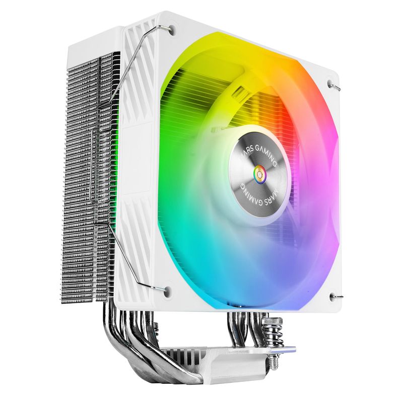 VENTILADOR CON DISIPADOR DE CPU MARS GAMING MCPUX4ARGB BLANCO ARGB PWM SI 120mm TDP 220W - Imagen 3 de 6