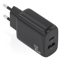Miniatura 1 de CARGADOR AISENS GAN 30W, 1XUSB-C PD3.0 QC4.0, 1XUSB-A QC3.0, NEGRO