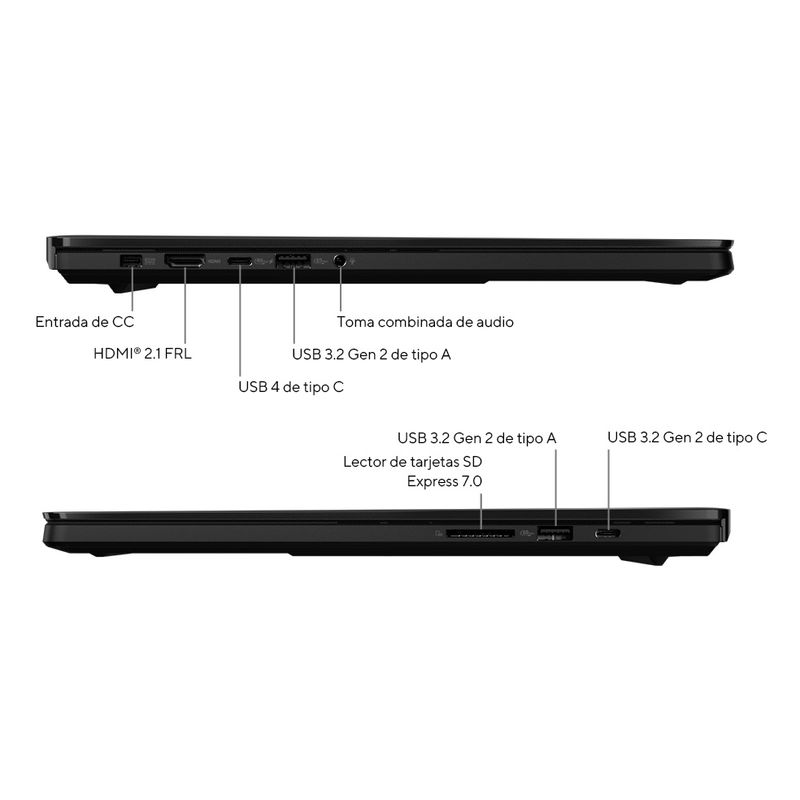PORTATIL ASUS PROART P16 OLED H7606WP-SC105W.16" 4K ULTRA HD AMD RYZEN AI 9 HX 370. NVIDIA RTX 5070 8GB. 64GB RAM. 2TB SSD. W11 HOME. NEGRO - Imagen 5 de 7