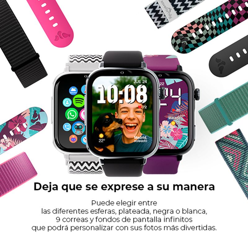 SaveFamily SaveWatch Plus 2 Reloj Inteligente para ni os 4G Esfera Negra correa Tela Tribeca - Imagen 9 de 11