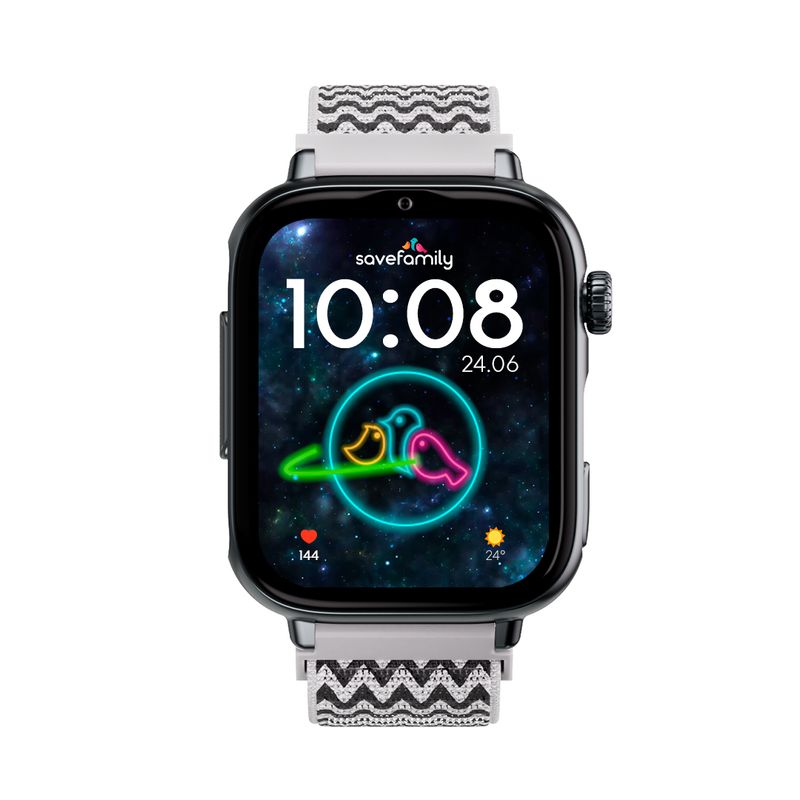 SaveFamily SaveWatch Plus 2 Reloj Inteligente para ni os 4G Esfera Negra correa Tela ZigZag - Imagen 3 de 11