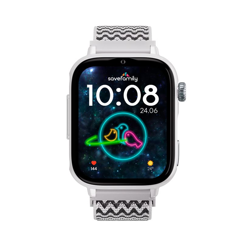 SaveFamily SaveWatch Plus 2 Reloj Inteligente para ni os 4G Esfera Blanca correa Tela Zig Zag - Imagen 3 de 11