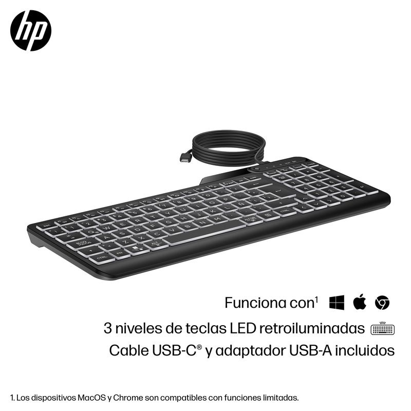 TECLADO HP 405 MULTIDISPOSITIVO RETROILUMINADO - Imagen 9 de 13