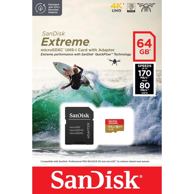 Ext microSDXC 64GB Action Cam+SD 170MB/s - Imagen 4 de 5
