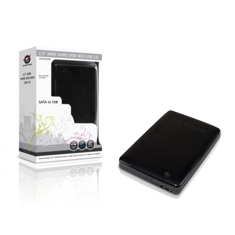 CAJA EXTERNA CONCEPTRONIC HD 2« USB 3.0 SATA NEGRA SLIM C20-152 - Imagen 7 de 7