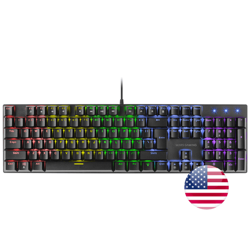 TECLADO MECANICO MARS GAMING MK422 US SWITCH AZUL PR DE 100Hz ANTI-GHOSTING AVANZADO RGB NEGRO - Imagen 1 de 6