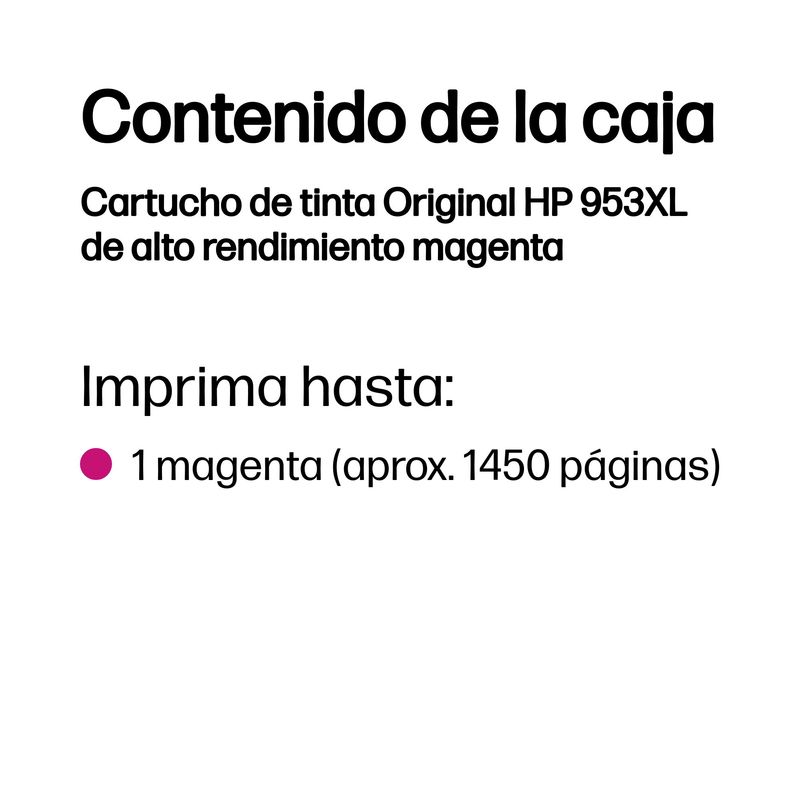CARTUCHO HP MAGENTA 953XL F6U17AE - Imagen 4 de 5