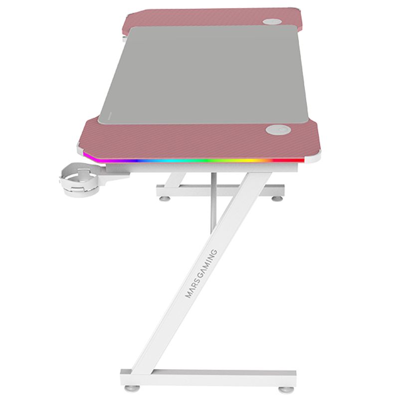 MESA MARS GAMING MGDX120RGBP CHASIS ACERO 120x60x75 FIBRA DE CARBONO RGB MANDO GESTION CABLES ROSA - Imagen 2 de 2