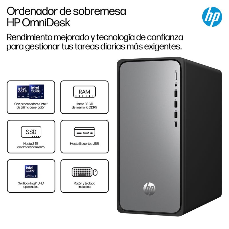 PC HP OMNIDESK M02-0021ns i5-14400 16GB 1TB FreeDOS - Imagen 4 de 20