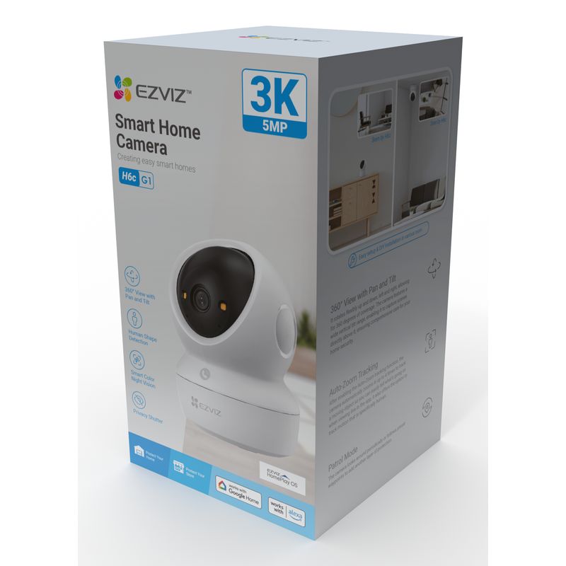 EZVIZ CAMARA WIFI INTERIOR H6C G1 3K PANORAMICA/INCLINACION - Imagen 16 de 51