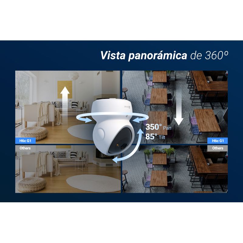 EZVIZ CAMARA WIFI INTERIOR H6C G1 3K PANORAMICA/INCLINACION - Imagen 19 de 51