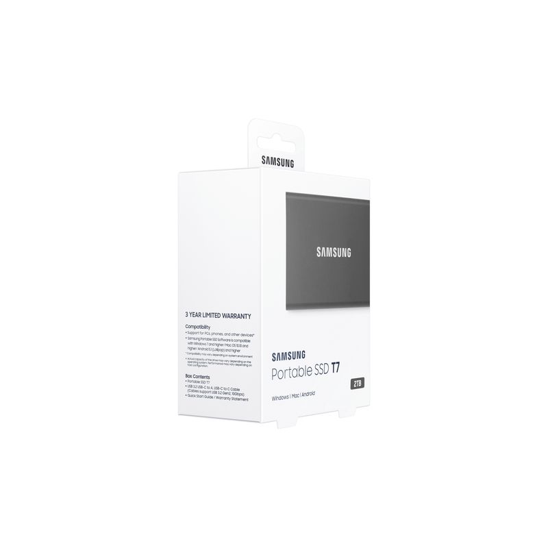 Disco ssd samsung portable T7 2tb gris MU-PC2T0T/WW - Imagen 10 de 12